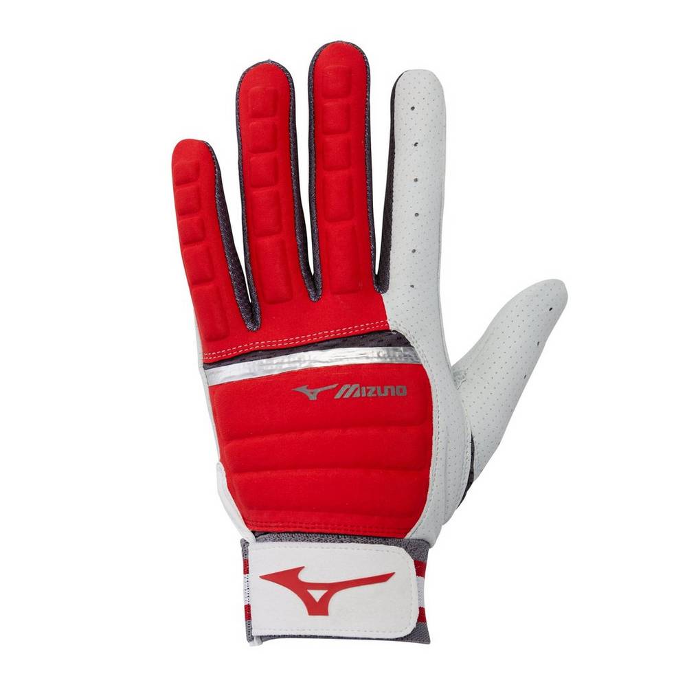 Guantes Mizuno B-130 Adult Baseball Batting Hombre Rojas/Gris Ofertas SWMN-76840